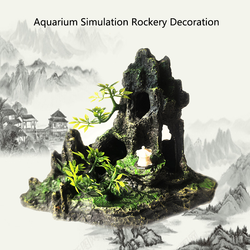 Aquarium Plant Substrate - Resina Aquário Rockery Mountain Decoração, Vista