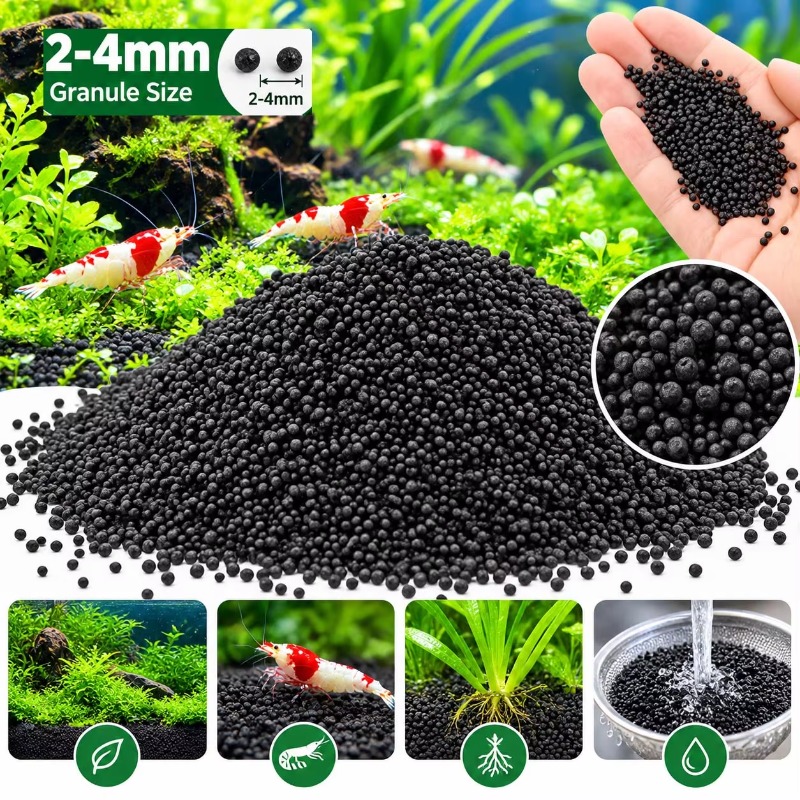 Aquarium Planted Tank Filter - Substrato de solo preto para aquários,