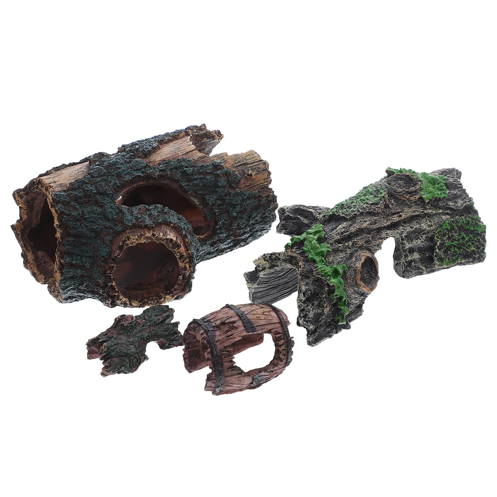 Aquarium Driftwood - 4 Peças de Madeira Flutuante Artificial